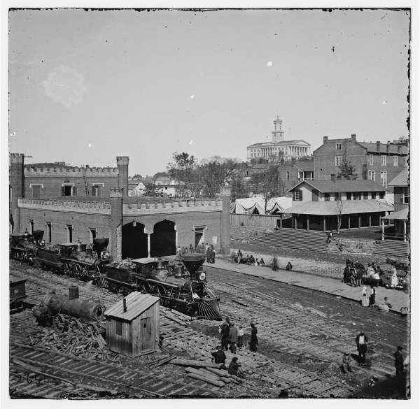 Nashville, Tenn. Railroad yard and depot with locomotives